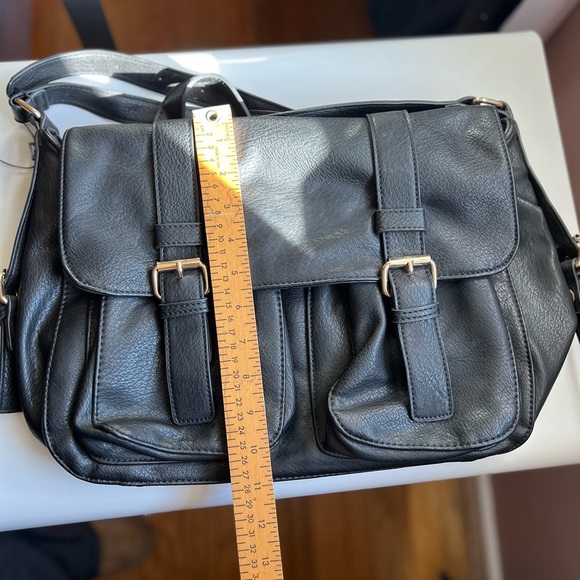 MMS Large Crossbody Messenger Bag with Gold Accents - Picture 10 of 11